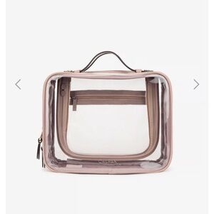 Calpak Large Travel Clear Cosmetics Case in Mauve